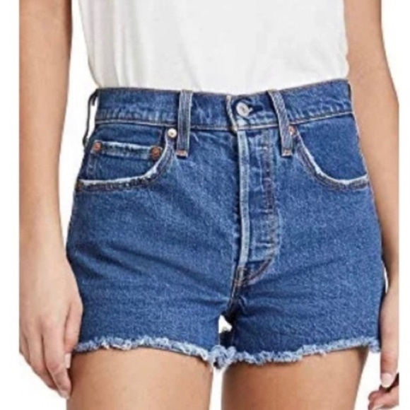 Levi’s 501 Cut Off High Rise Denim Shorts Size 27 - Picture 1 of 6